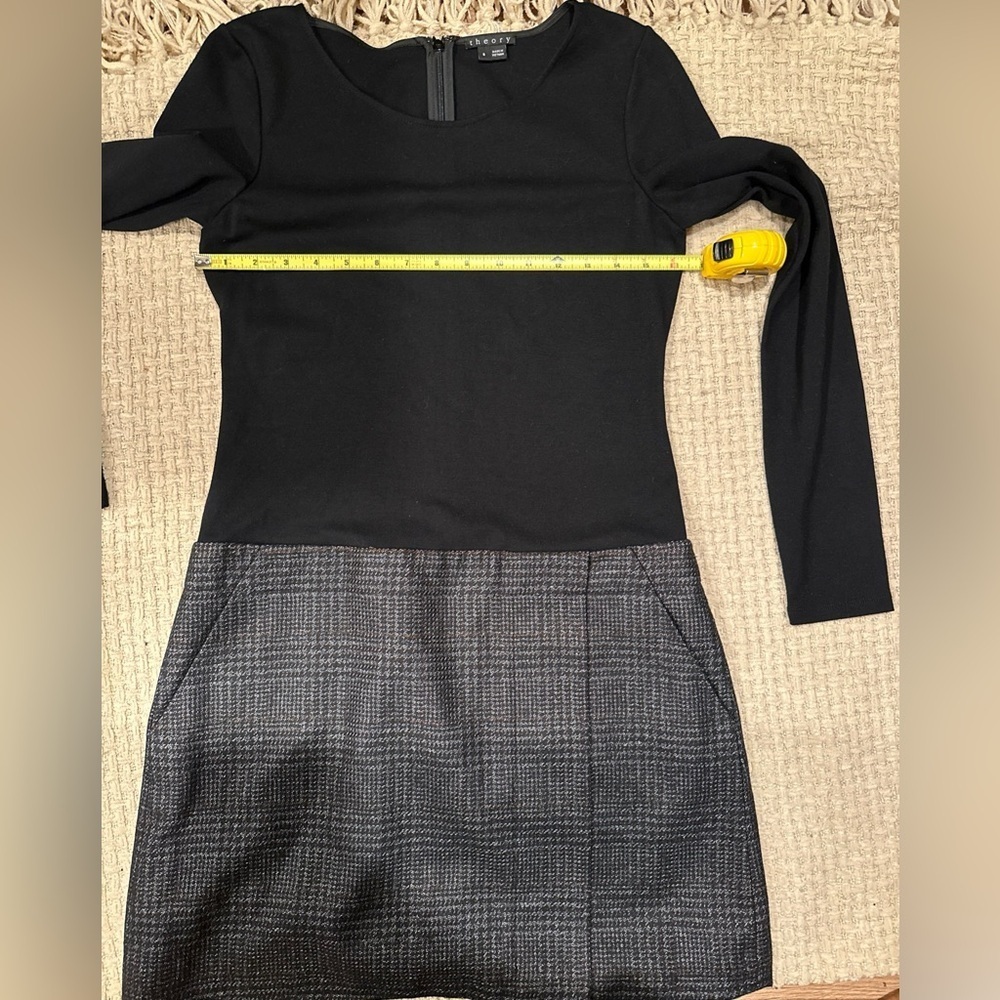 THEORY WOMENS DRESS BOWMONT 54%VIRGIN WOOL LONG‎ SLEEVE BLACK NWOT 8 - Picture 5 of 9